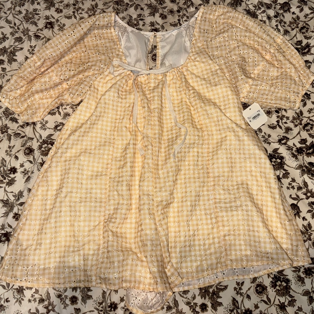 Altar'd State Yellow Gingham Romper